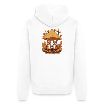 Écureuils mignons - Veste à capuche bio Premium Unisexe - blanc - Dos - Thijin (182cm)