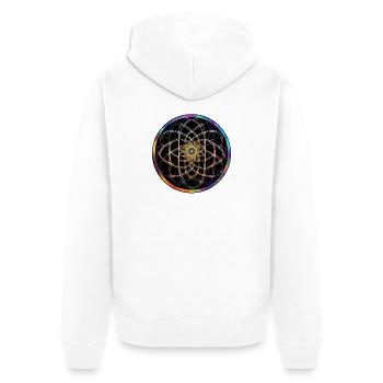 Regenbogen Mandala Kreismuster - Unisex Premium Bio Zip Hoodie - Weiß - Hinten - Thijin (182cm)