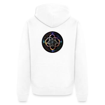 Fleur de la géométrie dans la lumière - Veste à capuche bio Premium Unisexe - blanc - Dos - Thijin (182cm)