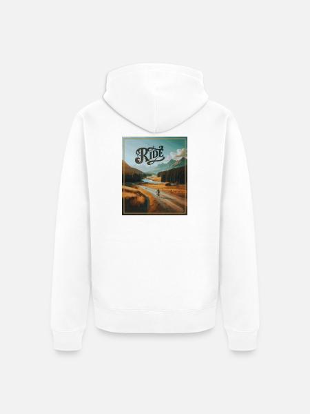 Gravel Bliss : Roulez - Veste à capuche bio Premium Unisexe - blanc