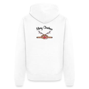 Weihnachten weihnachtlich Geschenk - Unisex Premium Bio Zip Hoodie - Weiß - Hinten - Thijin (182cm)