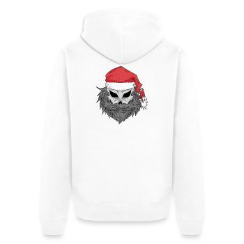 Weihnachtsmann Totenkopf - Unisex Premium Bio Zip Hoodie - Weiß - Hinten - Thijin (182cm)