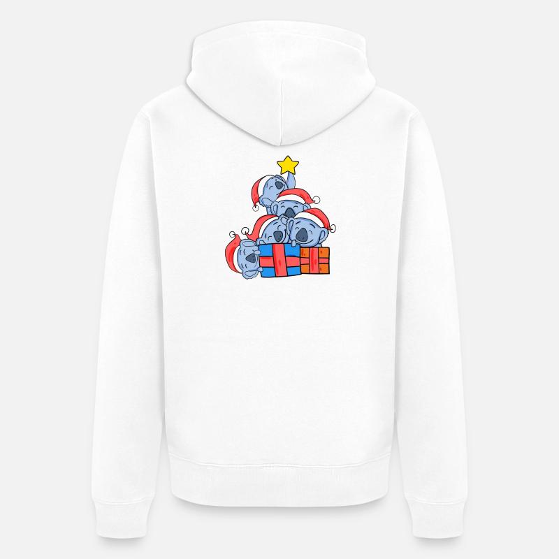 Koala sapin de Noël Noël - Veste à capuche bio Premium Unisexe - blanc