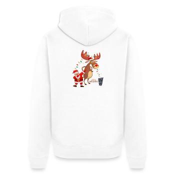 Tamponner le Père Noël, Rudolph et les lumières de Noël - Veste à capuche bio Premium Unisexe - blanc - Dos - Thijin (182cm)