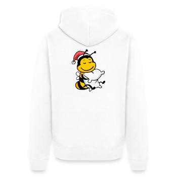 Biene Weihnachten - Unisex Premium Bio Zip Hoodie - Weiß - Hinten - Thijin (182cm)