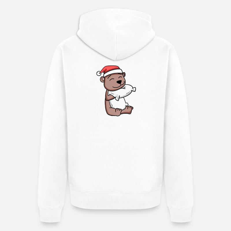 Noël de l’ours - Veste à capuche bio Premium Unisexe - blanc
