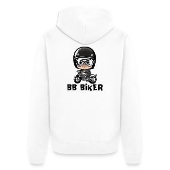 bébé motard, bébé biker, baby biker - Veste à capuche bio Premium Unisexe - blanc - Dos - Thijin (182cm)