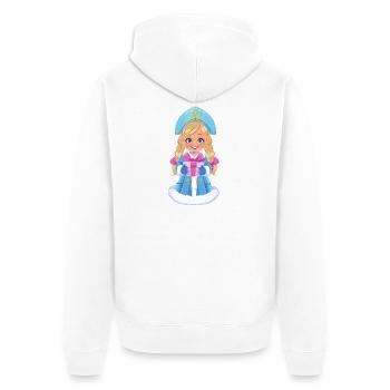 Ded Moroz Snegurotschka russischer Weihnachtsmann - Unisex Premium Bio Zip Hoodie - Weiß - Hinten - Thijin (182cm)