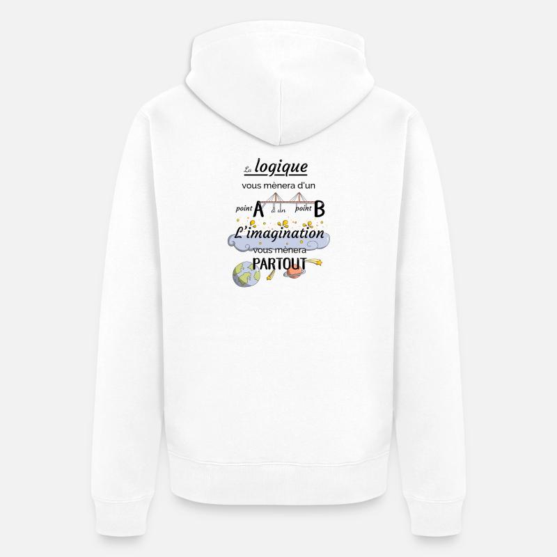 Citation imagination - Veste à capuche bio Premium Unisexe - blanc