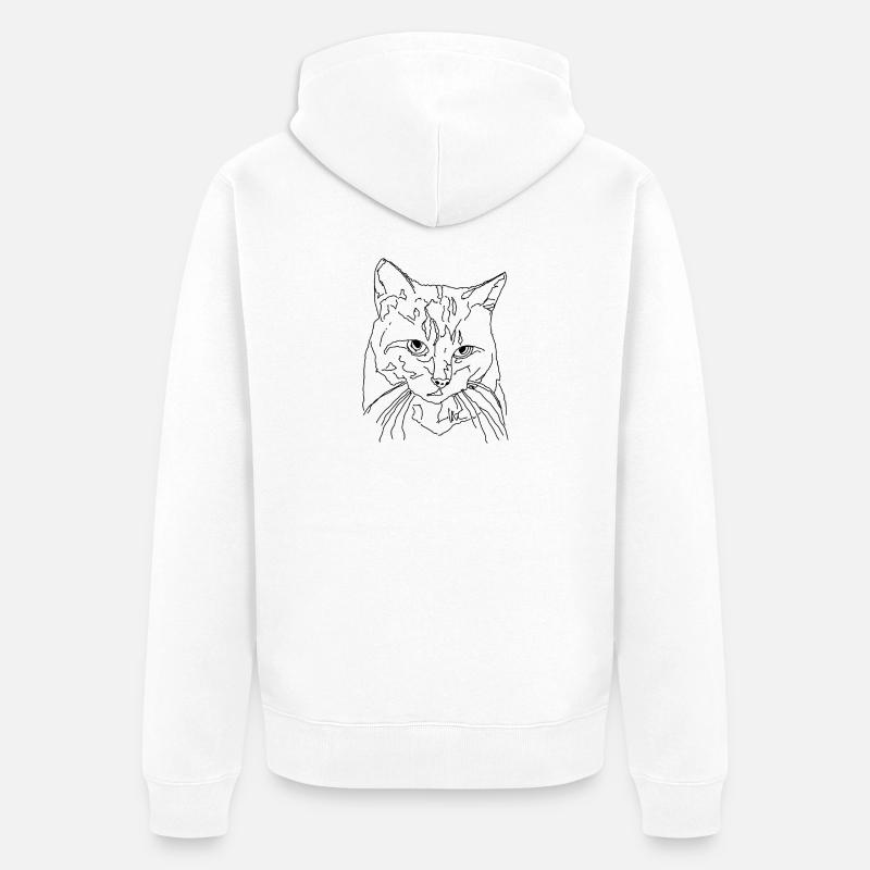 Chat - Veste à capuche bio Premium Unisexe - blanc