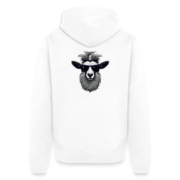 Funny Animal Design - Unisex Premium Organic Zip Hoodie - white - Back - Thijin (182cm)