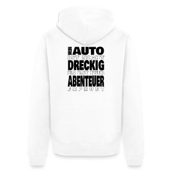 Mein Auto ist nicht dreckig - Unisex Premium Bio Zip Hoodie - Weiß - Hinten - Thijin (182cm)