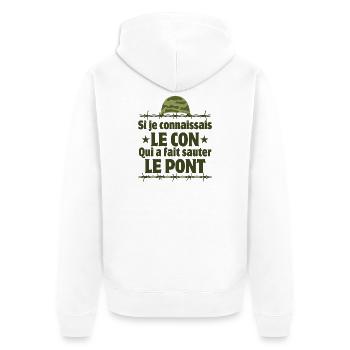 7ème compagnie, septième compagnie, Chaudard - Veste à capuche bio Premium Unisexe - blanc - Dos - Thijin (182cm)