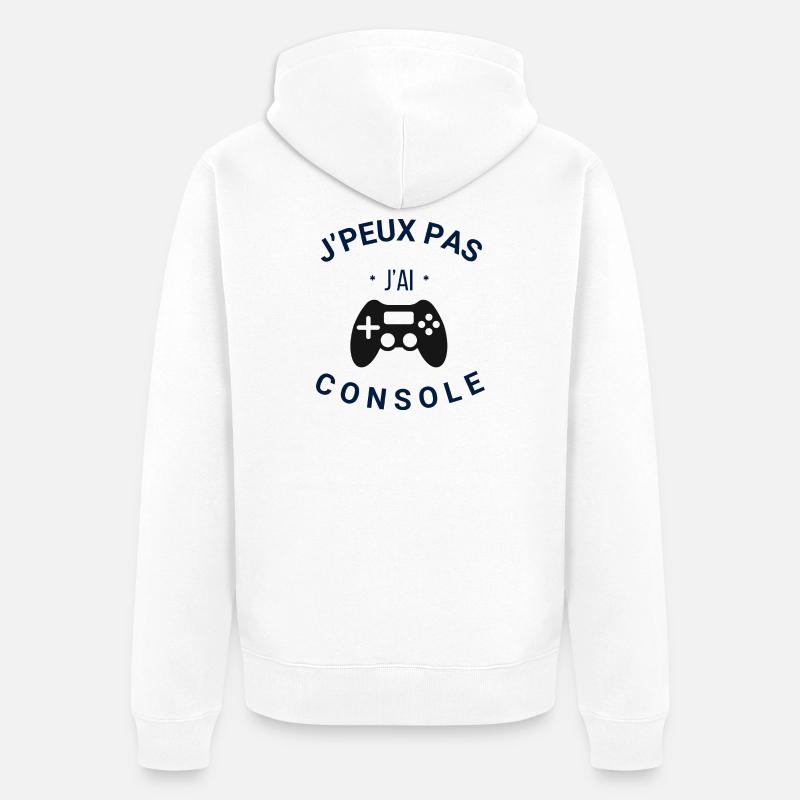 Je peux pas j'ai console - Veste à capuche bio Premium Unisexe - blanc