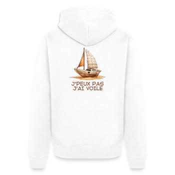 bateau à voile, voilier, club de voile - Veste à capuche bio Premium Unisexe - blanc - Dos - Thijin (182cm)