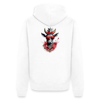 Festayre, feria and fun bull, to party - Unisex Premium Organic Zip Hoodie - white - Back - Thijin (182cm)