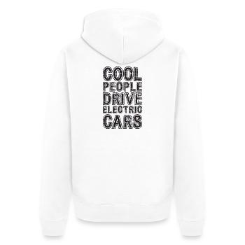 Cool People Drive Electric Cars Electric Car - Unisex Premium Organic Zip Hoodie - white - Back - Thijin (182cm)