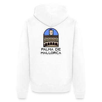 Palma de Mallorca - Schloss Bellver - Unisex Premium Bio Zip Hoodie - Weiß - Hinten - Thijin (182cm)