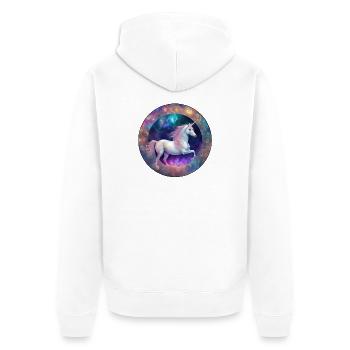 Cercle de licorne galactique - Veste à capuche bio Premium Unisexe - blanc - Dos - Thijin (182cm)