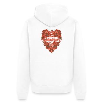 Happy Valentine's Day Cœur de Roses - Veste à capuche bio Premium Unisexe - blanc - Dos - Thijin (182cm)