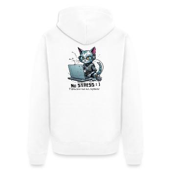 Geekiger Computer-Chat, Computer-Humor - Unisex Premium Bio Zip Hoodie - Weiß - Hinten - Thijin (182cm)