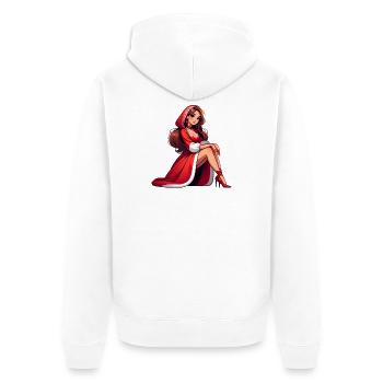 Ded Moroz Snegurotschka russischer Weihnachtsmann - Unisex Premium Bio Zip Hoodie - Weiß - Hinten - Thijin (182cm)