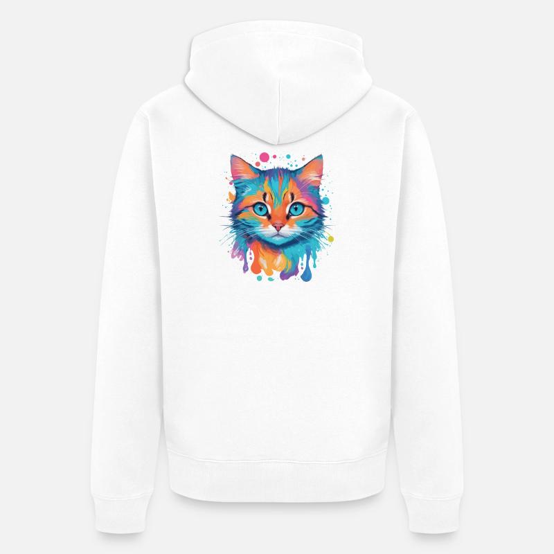 Chat mignon - Veste à capuche bio Premium Unisexe - blanc