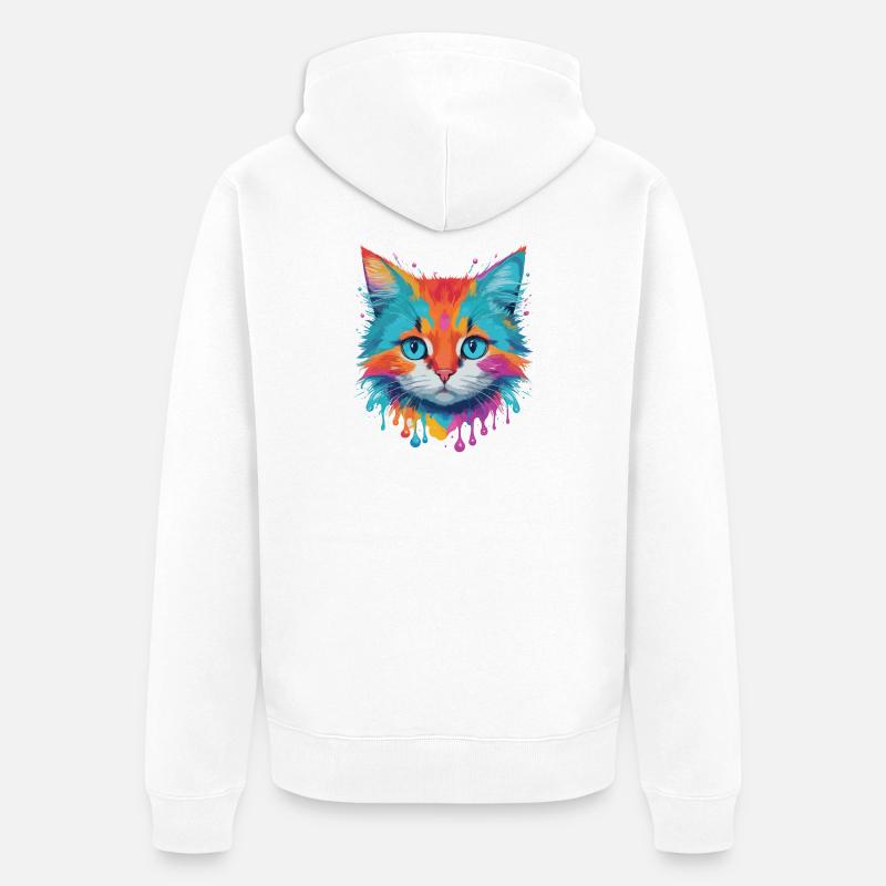 Chat mignon - Veste à capuche bio Premium Unisexe - blanc