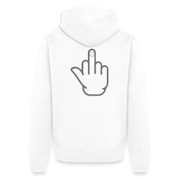 Middle finger - Unisex Premium Organic Zip Hoodie - white - Back - Thijin (182cm)