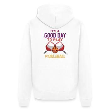 It's a Good Day to Play Pickleball - Unisex Premium Organic Zip Hoodie - white - Back - Thijin (182cm)