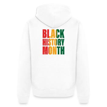 Black History Month - Unisex Premium Organic Zip Hoodie - white - Back - Thijin (182cm)