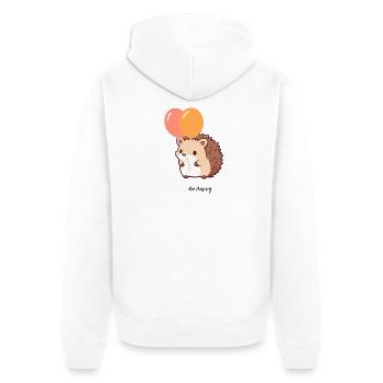 Hérisson mignon - Veste à capuche bio Premium Unisexe - blanc - Dos - Thijin (182cm)