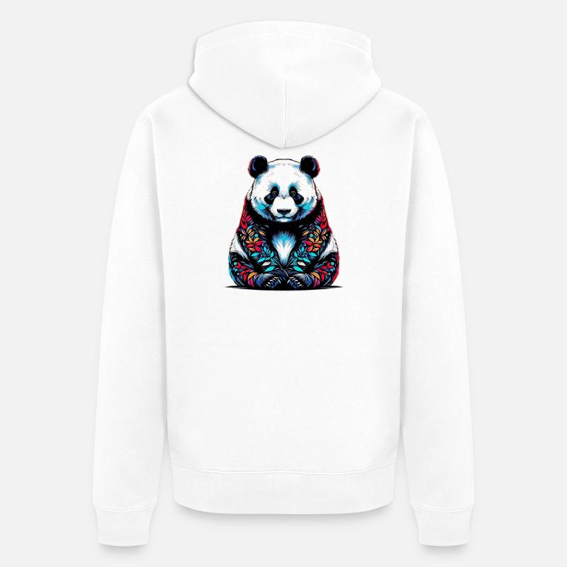 Panda - Veste à capuche bio Premium Unisexe - blanc
