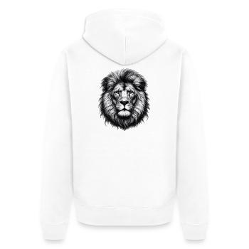 Lion - Unisex Premium Organic Zip Hoodie - white - Back - Thijin (182cm)