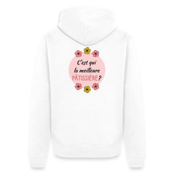 PASTRY CHEF - Unisex Premium Organic Zip Hoodie - white - Back - Thijin (182cm)