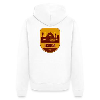 Lisboa Skyline Tram - Unisex Premium Organic Zip Hoodie - white - Back - Thijin (182cm)