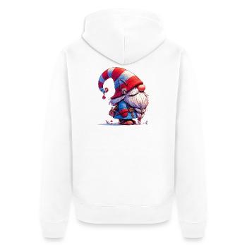 Gnome Goblin Elf - Unisex Premium Organic Zip Hoodie - white - Back - Thijin (182cm)