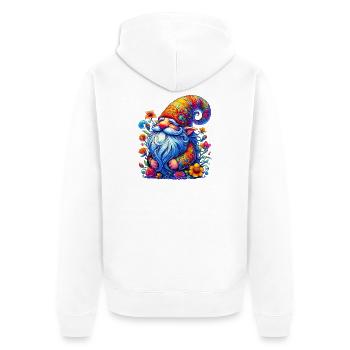 Gnome Goblin Elf - Unisex Premium Organic Zip Hoodie - white - Back - Thijin (182cm)