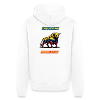 C'est mon fier drapeau, la Colombie - Veste à capuche bio Premium Unisexe - blanc - Dos - Thijin (182cm)