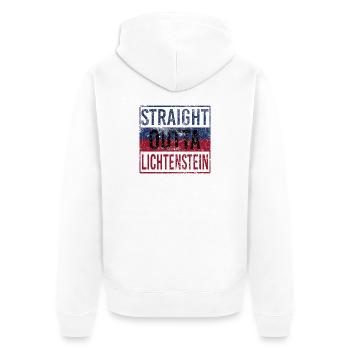 Straight Outta Lichenstein - Unisex Premium Bio Zip Hoodie - Weiß - Hinten - Thijin (182cm)