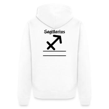 Bannière de nom Sagittaire Sagittaire - Veste à capuche bio Premium Unisexe - blanc - Dos - Thijin (182cm)