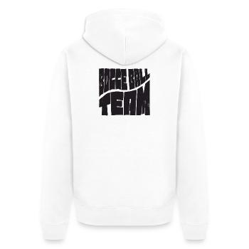 Tenue de l’équipe de pétanque avec Jack Bocci jeu de pétanque - Veste à capuche bio Premium Unisexe - blanc - Dos - Thijin (182cm)