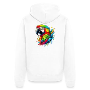 Papagei - Unisex Premium Bio Zip Hoodie - Weiß - Hinten - Thijin (182cm)