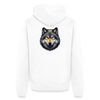 Loup - Veste à capuche bio Premium Unisexe - blanc - Dos - Thijin (182cm)