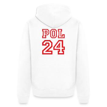 Poland Polska Polen - Unisex Premium Bio Zip Hoodie - Weiß - Hinten - Thijin (182cm)