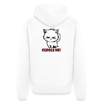 cuddle me2 - Unisex Premium Bio Zip Hoodie - Weiß - Hinten - Thijin (182cm)