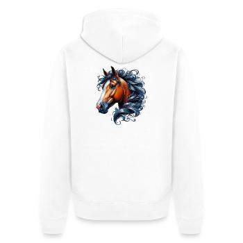 Cheval - Veste à capuche bio Premium Unisexe - blanc - Dos - Thijin (182cm)