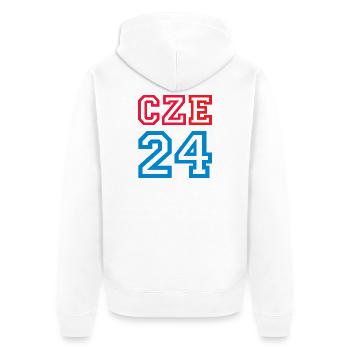 Czech Republic Tschechien - Unisex Premium Bio Zip Hoodie - Weiß - Hinten - Thijin (182cm)