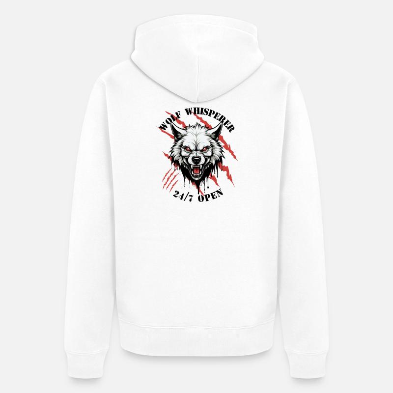Chuchoteur de loup - Veste à capuche bio Premium Unisexe - blanc