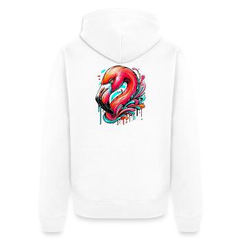 Flamant - Veste à capuche bio Premium Unisexe - blanc - Dos - Thijin (182cm)